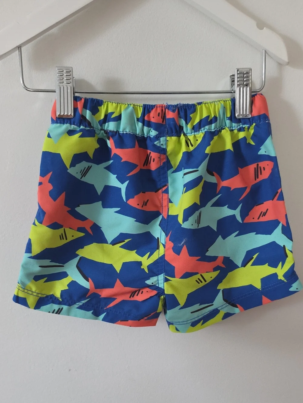Hanna Andersson Neon Lime Rashguard & Shark Swim Shorts Set 18-24 Months